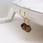 KOLCZYKI Z KAMIENIEM NATURALNYM W ZŁOCIE - LEONE - 