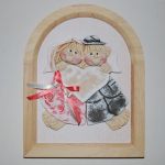 Będziemy świętować - ślubna lub jubileuszowa pamiątka - aniołki z masy solnej w ramce - 