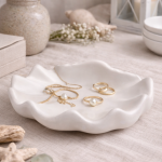 Świecznik gipsowy „Muszla Syreny” – na świecę tealight - 