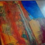 Obraz abstrakcja orange&blue 40x40 - 
