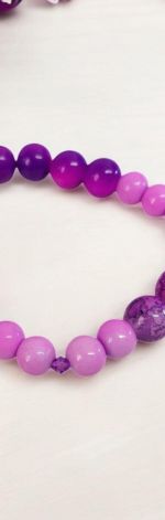 Bransoletka na gumce fuksja-róż