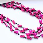 Naszyjnik/korale Fuksja - 