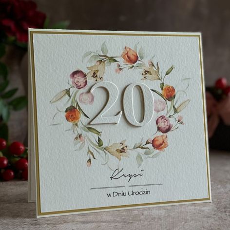 Kartka na 20 urodziny z personalizacją, BH 65