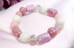 Bransoletka na gumce wrzos pastel