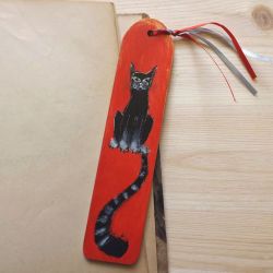 Zakładki malowane - Koty w jasnej czerwieni