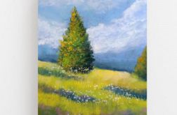 Letnia łąka-praca pastelami suchymi .