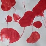 Kompozycja maki na plotnie bez ramy - 