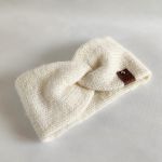 Komplet ecru, opaska + komin. - kremowy komplet