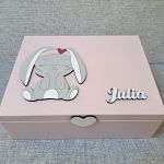 Szkatułka z lusterkiem, drewniana, prezent dla dziewczynki, personalizowany-L30 - pudełko z przegródkami