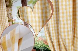 Zasłona BOHO żółta kratka na tunel panel SHABBY HIT LATA 100/130cm