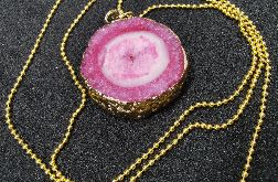 "Barbieland" naszyjnik z różowym kamieniem