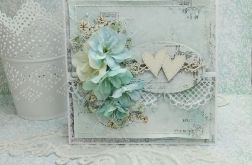 Ślubna kartka z sercami