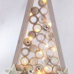 Choinka drewniana 20 LED Biała - 