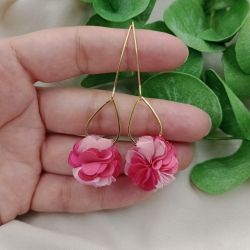 Kolczyki różowe mauve brudny róż antyczny