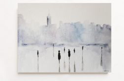 Miasto-akwarela formatu 24/32 cm