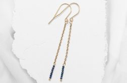 Delikatne kolczyki na łańcuszkach z kwarcem barwionym.