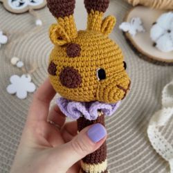 Grzechotka żyrafa, Prezent dla malucha, Gryzak dla noworodka