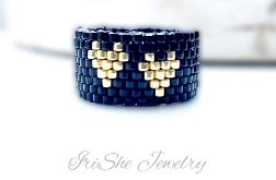 Pierścionek z koralików Miyuki Delica, Serca