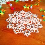 Wielkanocna frywolitka na koszyczek serwetka - tatting easter , ostern tatting