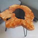 Stolik drewniany, kawowy - olcha i żywica - 