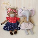 Słonik Elza w sweterku i spódniczce z opaską - 