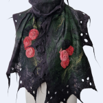 SZAL SZALIK JEDWABNO WEŁNIANY róże Feltmondo - Szal jedwabno wełniany