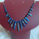 Lapis lazuli, elegancka kolia, naszyjnik w srebrze - 