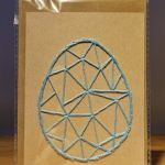 Kartka Wielkanocna - ręcznie haftowana - Pisanka turkusowa - Pisanka turkusowa