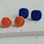 "Luna I" - kolczyki sztyfty z gliny polimerowej - zestaw 2 pary - z eleganckim błyskiem