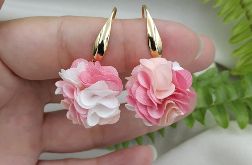 Małe różowe kolczyki jasny róż pudrowy pastel