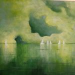 Morze w zieleniach-obraz akrylowy formatu 50/40 cm  - 