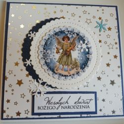 Kartka Boże Narodzenie z Aniołem, 3 