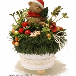 Stroik dekoracja Boże Narodzenie Miś z choinką