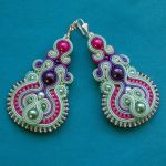 Kolczyki sutasz Mięta, fuksja, fiolet - 