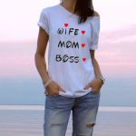 t-shirt luźny "WIFE, MOM, BOSS" - Wife mom boss 3
