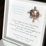 Duże pudełko na prezent komunijny dla Chłopca - Personalizowane pudełko na pamiątkę Pierwszej Komunii Świętej dla chłopca cytat komunijny pamiątka komunijna