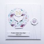 Kartka na Komunię ręcznie robiona z kielichem - Delikatna kartka komunijna handmade