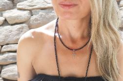 Naszyjnik damski choker turmalin krzyż tur66