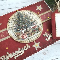 Kartka na Boże Narodzenie vintage z choinką