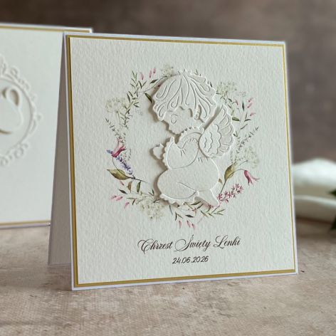 Pamiątka chrztu, kartka w pudełku, 49 