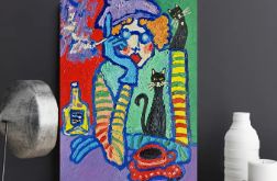 Obraz do salonu babcia z kawką