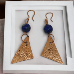Kolczyki z czystej miedzi i lapis lazuli  - Kolczyki z czystej miedzi