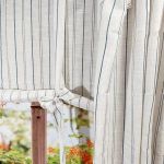 Zasłony gotowe lniane boho na troki panel do salonu w prążki 150/250cm - 