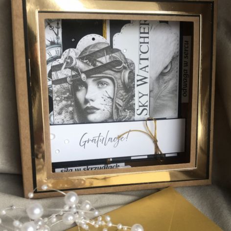 Kartka dla absolwentki szkoły pilotów! w pudełku z kopertą!