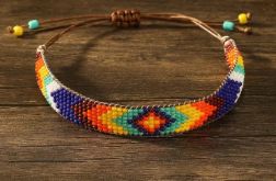 Bransoletka BOHO kolorowa pleciona na krośnie z koralików