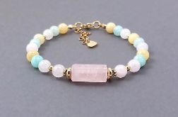 Bransoletka pastelowa z kwarcem.