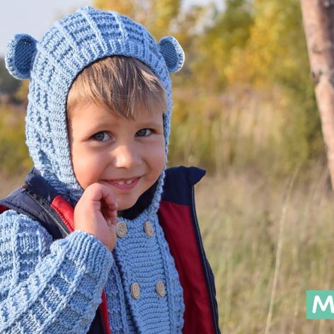 Sweter Niebieski Miś Merynos Dziecięcy
