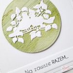 Kartka NA ZAWSZE RAZEM biało-zielona - Pamiątka ślubu z ptaszkami