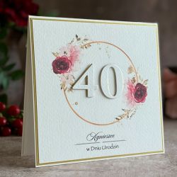 Kartka na 40 urodziny z personalizacją, BH 50