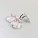 Kryształ górski Swarovski srebro - kolczyki listki - 
